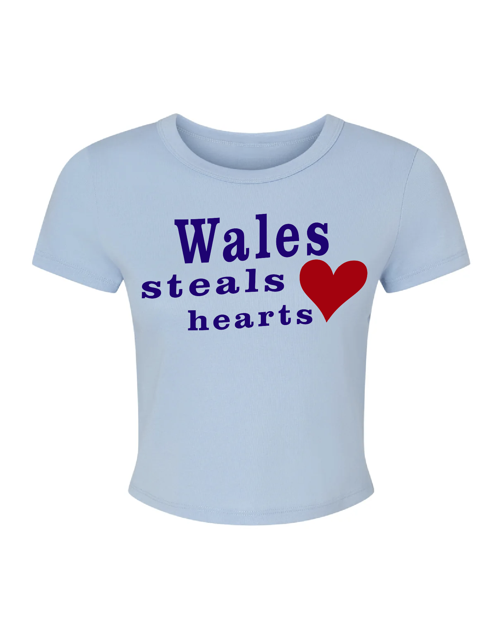 WALES STEALS HEARTS baby tee blue