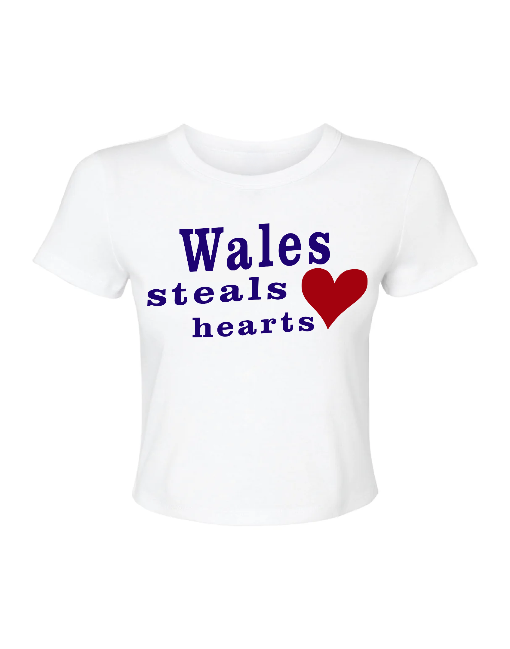WALES STEALS HEARTS white baby tee