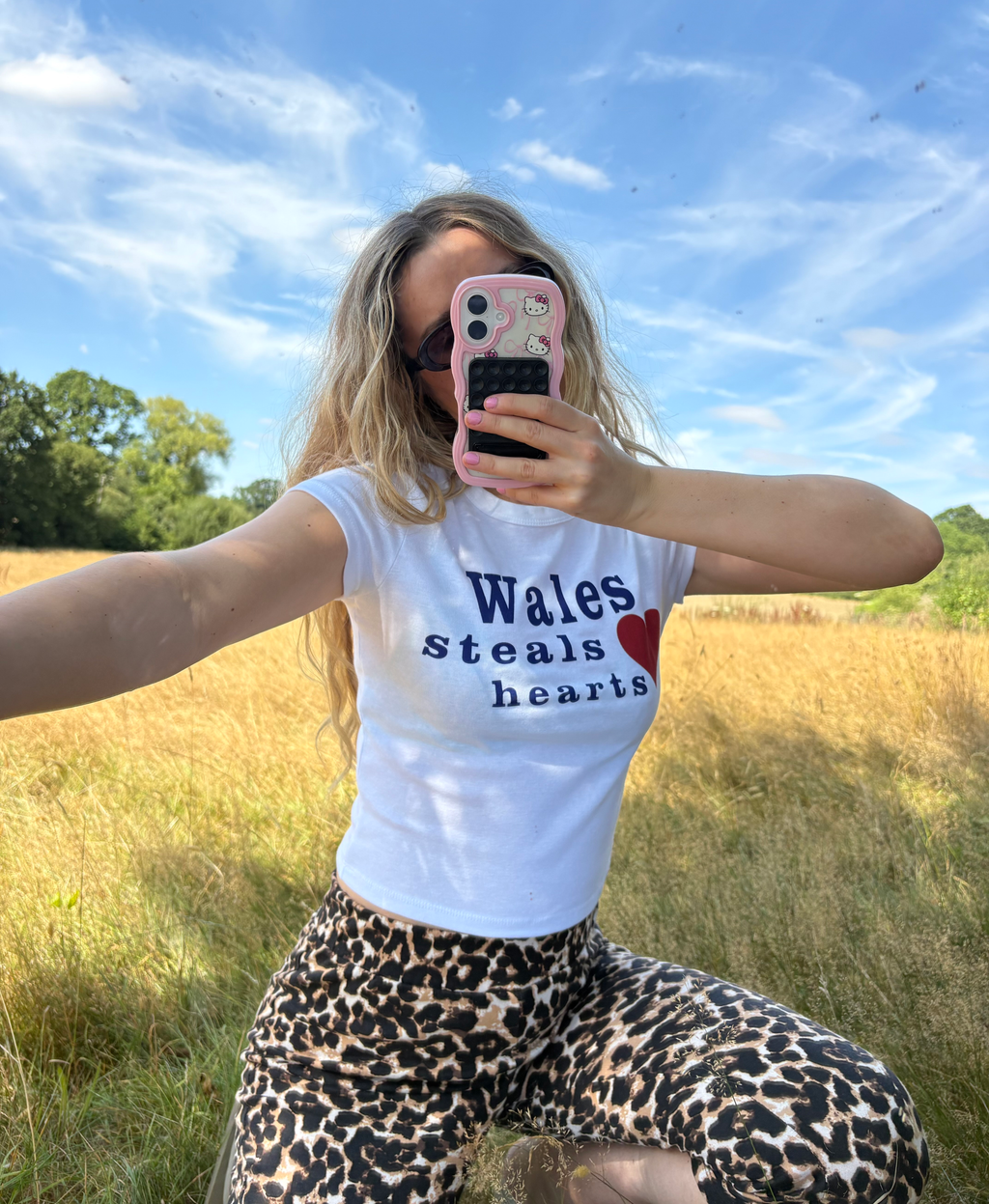 WALES STEALS HEARTS white baby tee