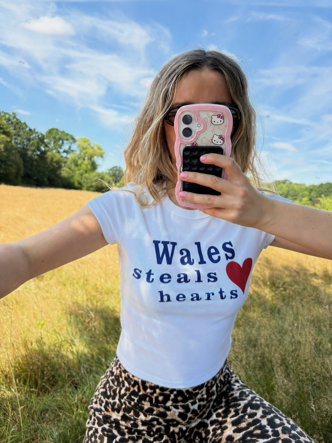 WALES STEALS HEARTS white baby tee