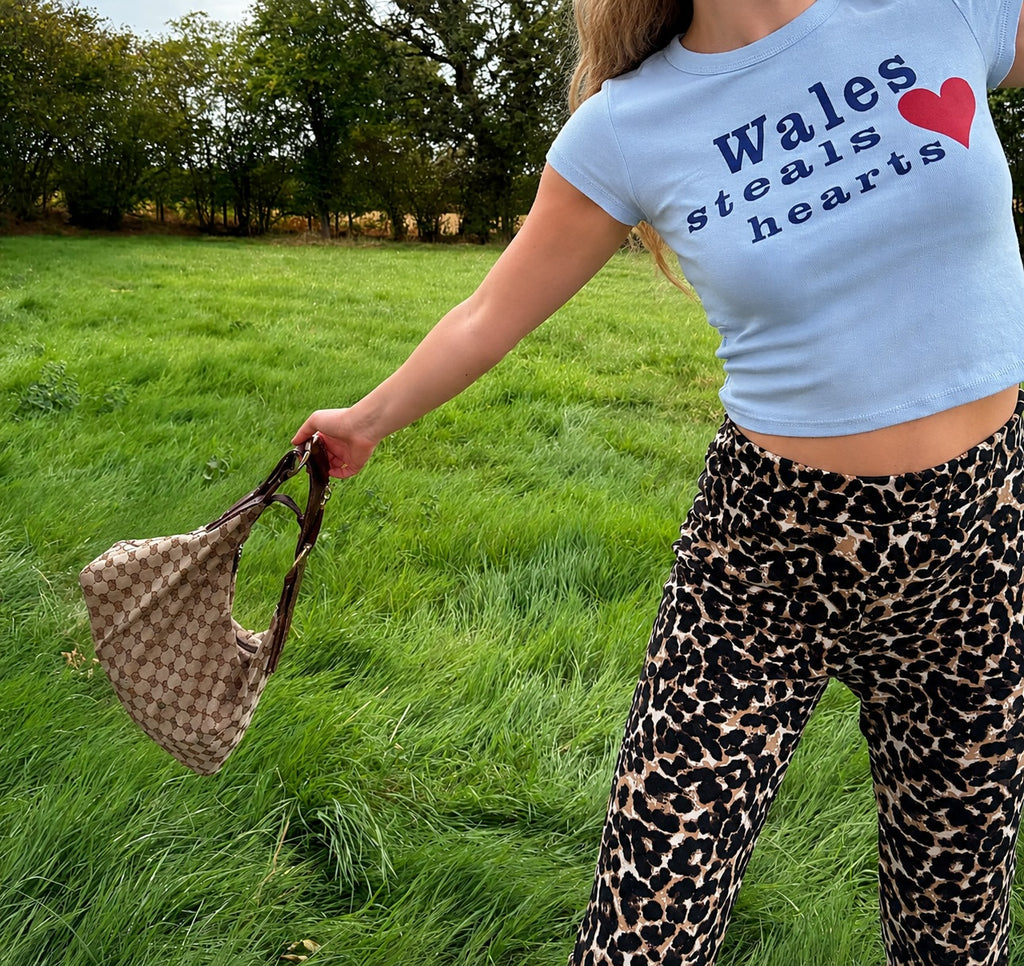 WALES STEALS HEARTS baby tee blue
